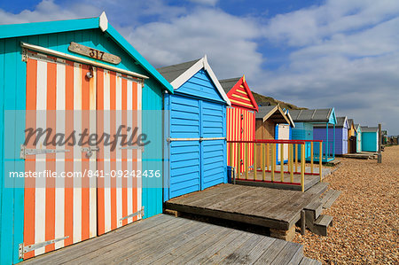 Beach huts, Milford on Sea, Hampshire, England, United Kingdom, Europe