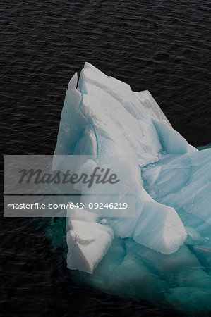 Ice floe detail, high angle view,  Erik Eriksenstretet strait separating Kong Karls Land from Nordaustlandet, Svalbard, Norway