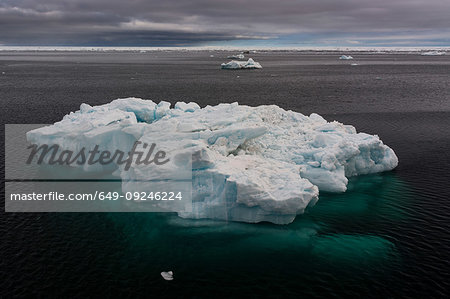 Ice floe seascape, Erik Eriksenstretet strait separating Kong Karls Land from Nordaustlandet, Svalbard Islands, Norway