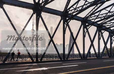 Waibaidu Bridge and Pudong skyline, Shanghai, China