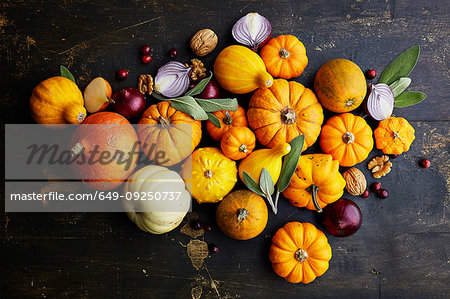 Variety of squash, onions and nuts