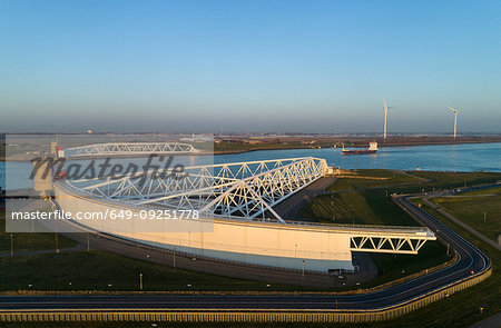 Maeslantkering storm surge barrier, Hoek van Holland, Zuid-Holland, Netherlands