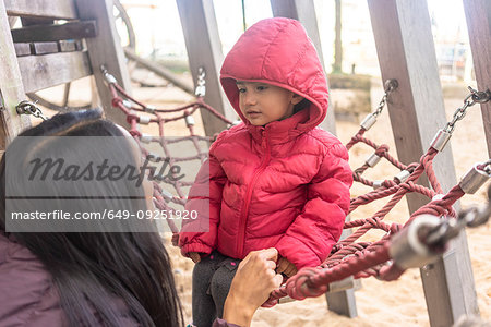Mother and daughter in playground
