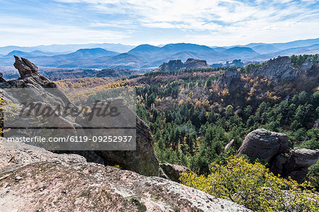 Kaleto Rock Fortress, view over the rock formations, Belogradchik, Bulgaria, Europe