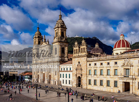 Cathedral of Colombia and Tabernacle Chapel, elevated view, Bolivar Square, Bogota, Capital District, Colombia, South America