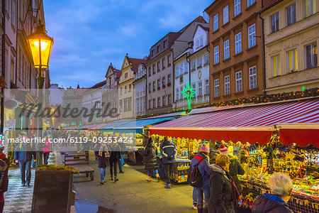 Christmas Market, Havelska Market Place, Stare Mesto (Old Town), Prague, Czech Republic, Europe