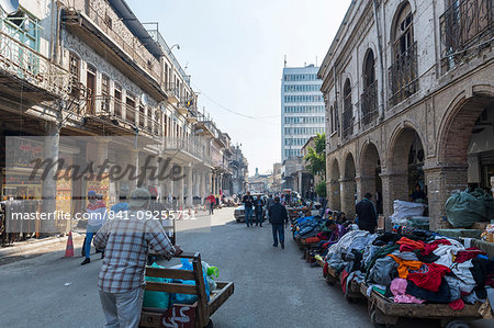 Historic colonial buildings, Al Rasheed Street, Baghdad, Iraq, Middle East