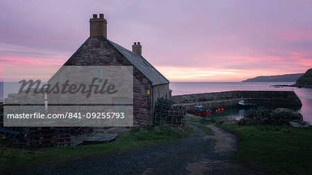 Cove Harbour at Sunrise, Scottish Borders, Scotland, United Kingdom, Europe