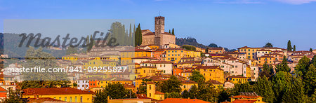 Panoramic city skyline view of Barga, Tuscany, Italy, Europe