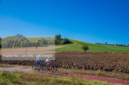 On the Fausto Coppi's roads, the cycling route from Villaromagnano to Castellania, Tortona area, Alessandria, Piedmont, Italy, Europe