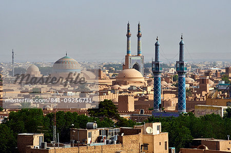 Friday Mosque and cityscape with badgirs (wind towers), Yazd, Yazd Province, Iran, Middle East