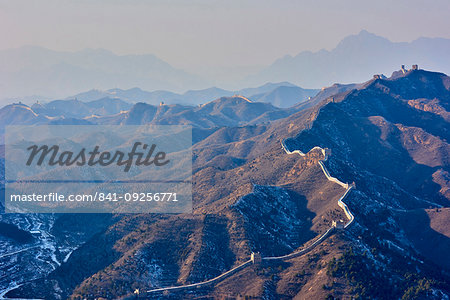 Dawn over the Jinshanling and Simatai sections of the Great Wall of China, Unesco World Heritage Site, China, East Asia