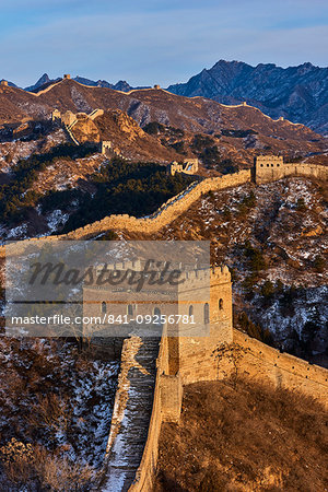 Elevated view of the Jinshanling and Simatai sections of the Great Wall of China, Unesco World Heritage Site, China, East Asia