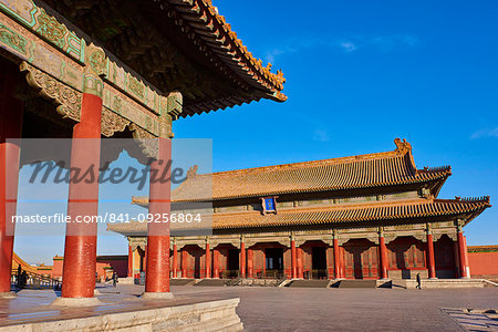 Hall of Preserving Harmony (in the background) with Hall of Central Harmony, Forbidden City, Beijing, China, East Asia