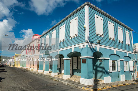 Historic buildings in downtown Christiansted, St. Croix, US Virgin Islands, Caribbean