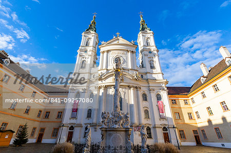 View of Catholic Church Maria Treu in Jodok Fink Platz, Vienna, Austria, Europe