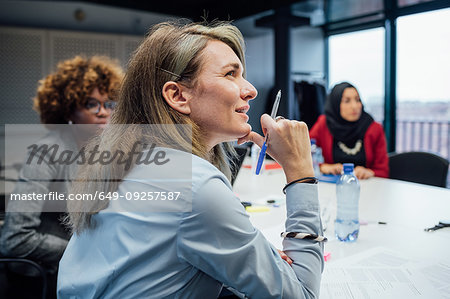 Business partners at brainstorming meeting in office