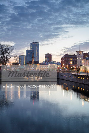 Evening at Malmo Central Station in Sweden