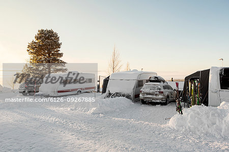 Vehicles in snow