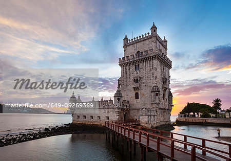 Torre de Belém at sunset, Lisbon, Portugal