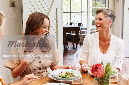 Women having lunch in restaurant, Cape Town, South Africa