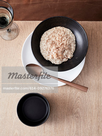 Koshihikari rice pudding and coffee