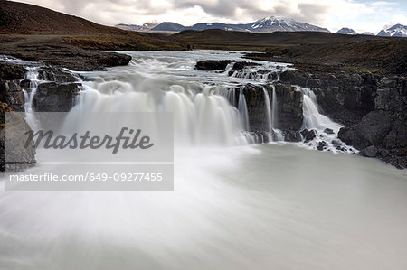 Gullfoss waterfall, a series of cascades on the Hvita  river, Hrunamannahreppur, Iceland