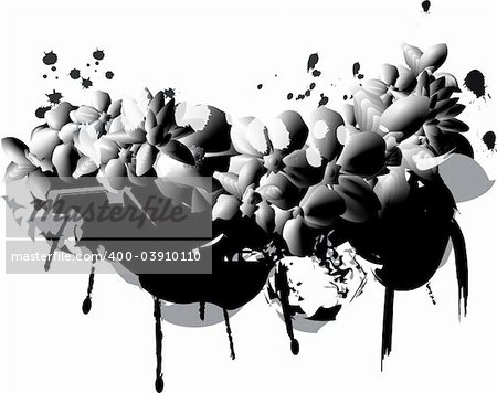 An abstract background black image with a flower theme