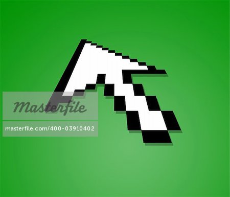 cursor on a green background