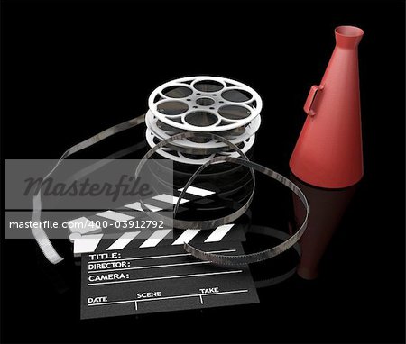 3D render of movie items