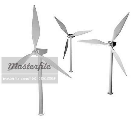 3d render of wind turbines modelled by me.
