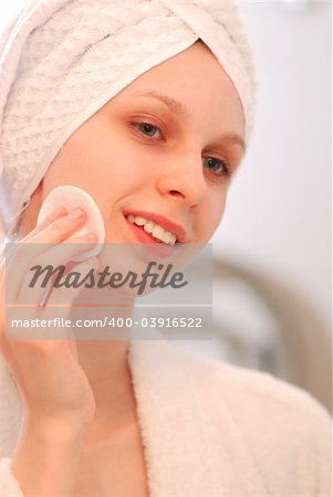 Woman in towel. Soft focus, shallow depth of field.