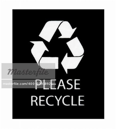Please Recycle sign isolated on a white background