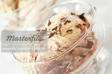 Delicious tiramisu ice cream for hot summer