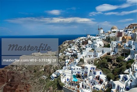 View from Oia Village,Santorini Island, Greece