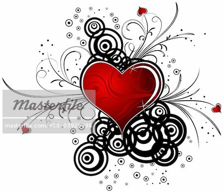 Abstract valentine's background with hearts, vector illustration