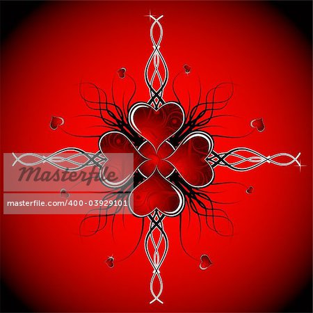 Abstract valentines background with hearts, vector illustration