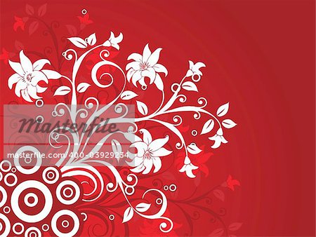 Retro floral background, vector illustration