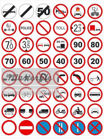 Traffic sign collection: Prohibit and restrict