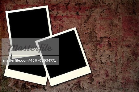 Cracked background in a gothic style with three blank photos with room to add your own images
