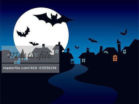 Halloween town, perfect illustration for Halloween holiday, vector