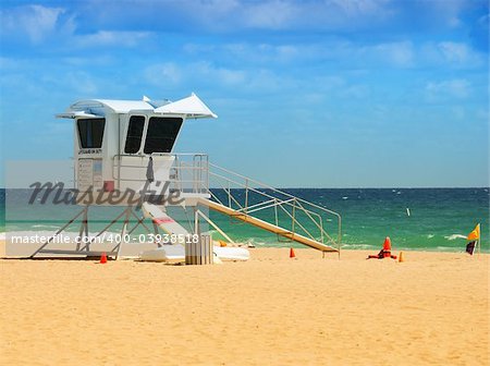 Lifeguard station on scenic Ft Lauderdale beach