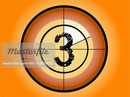 Orange and Red Circle Countdown at No 3 - (Vector Format)