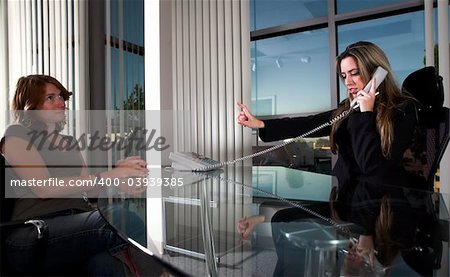 business interview themes with two women in an office