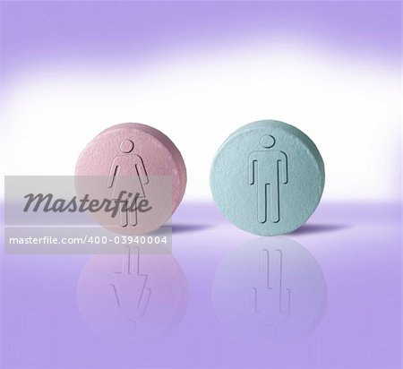 Pills in different colour for men and women