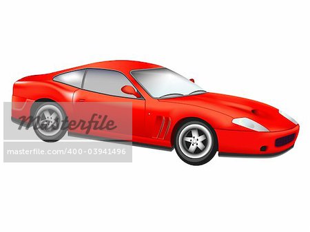 The sports red car on a white background - a vector