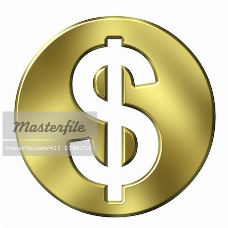 3D Golden Dollar Currency