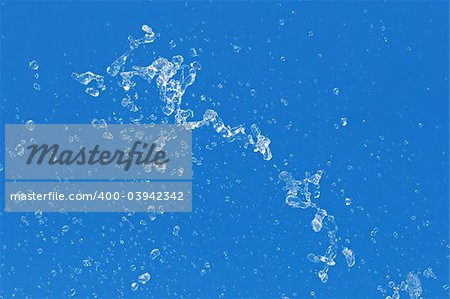 Fresh water SPLASH - water drops floating in the air