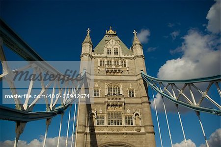 London tower bridge with blue sky background