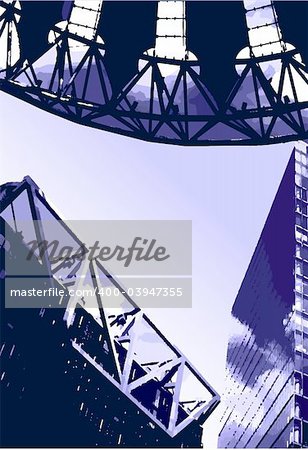 office building near Potsdamer Platz, Berlin, Germany. Vector illustration.